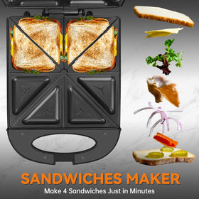 Baker's Friend open-lid view reveals spacious 4-slice capacity for quick meals.