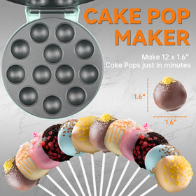 Baker's Friend cake pop maker aquamarine top-down view for easy prep.