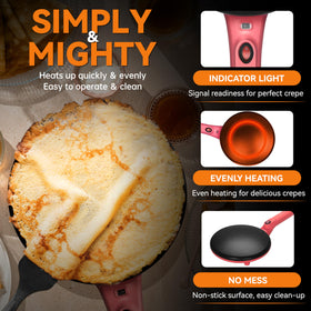 Baker's Friend extended handle design improves maneuverability while cooking.