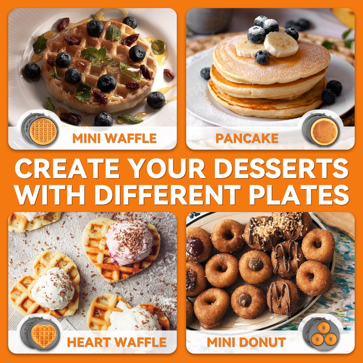 Baker's Friend mini pancake maker ideal for quick single servings.