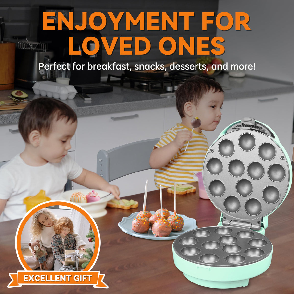 Baker's Friend nonstick interior ensures easy release and cleanup.