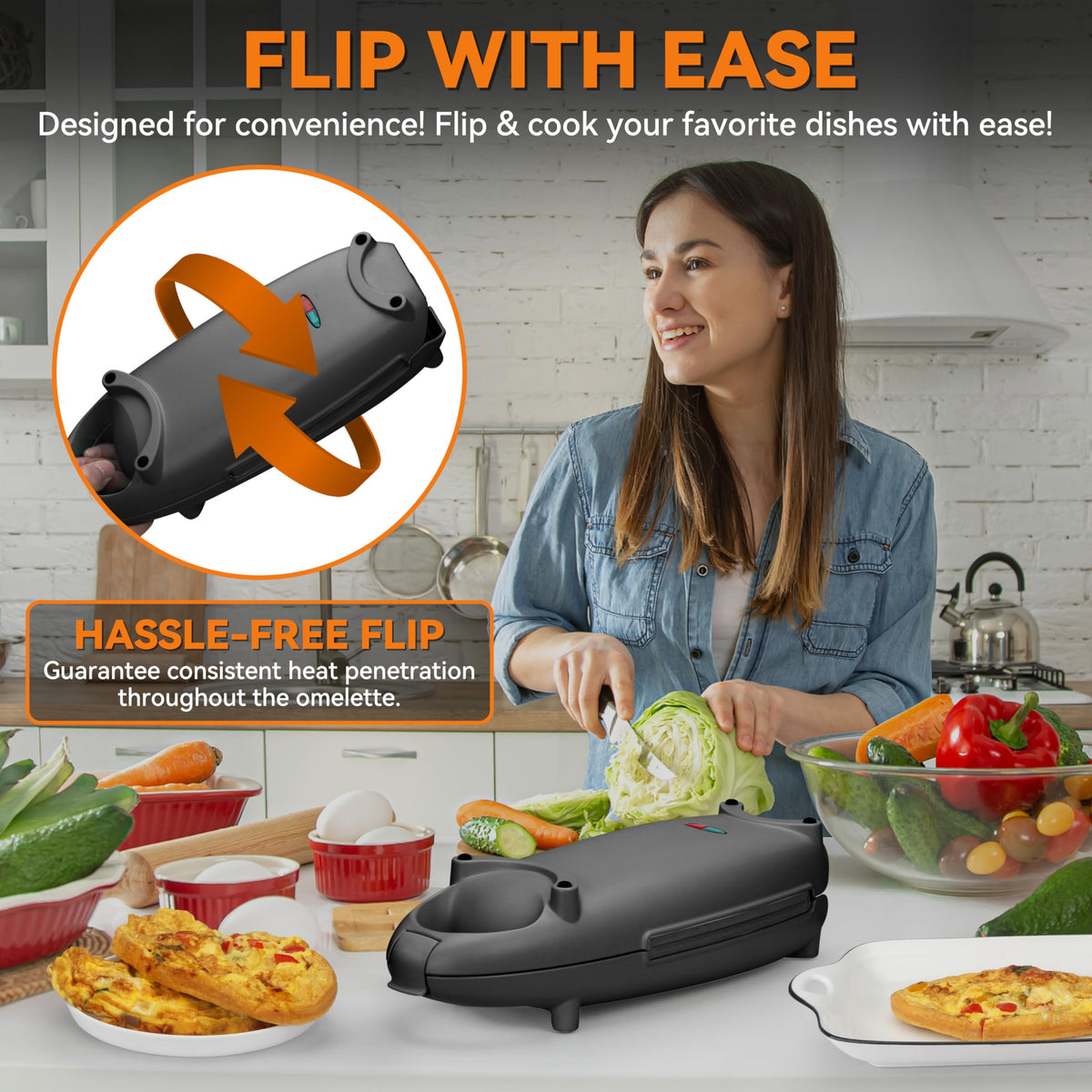 Baker's Friend nonstick surface enables oil-free cooking and easy cleanup