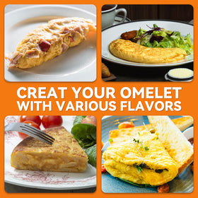 Baker's Friend Omelette Maker Double-Sided Cooking enables fast, even browning.