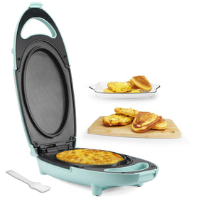 Baker's Friend Omelette Maker Electric front view demonstrates quick, crisp exterior results.