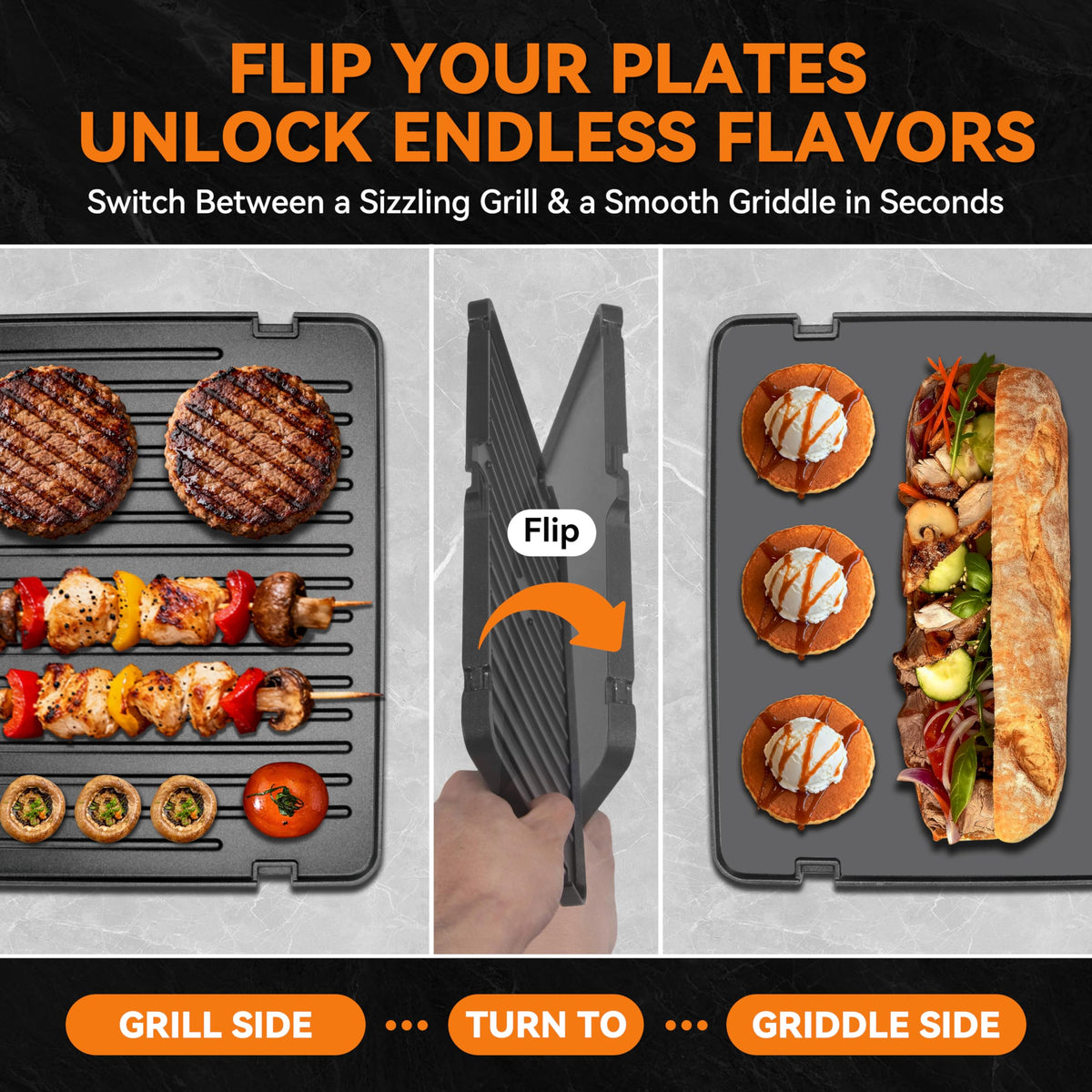 Baker's Friend Panini Press interior plates close-up showing non-stick coating