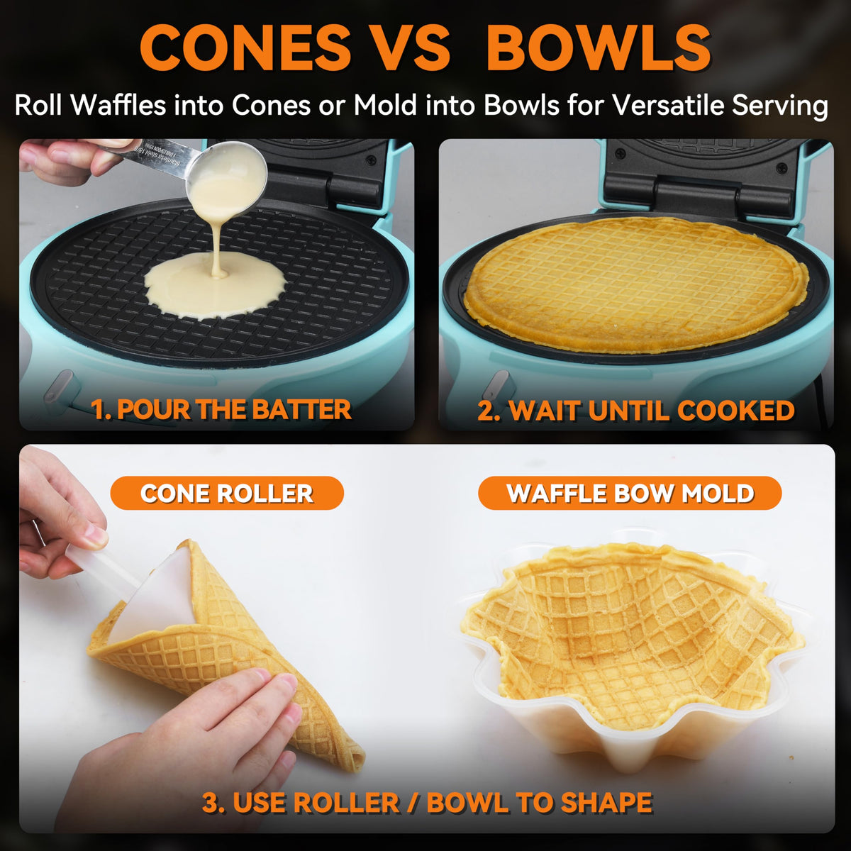 Baker's Friend cone roller attachment shaping a perfect cone at home