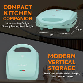 Baker's Friend waffle iron delivers even cooking for consistent browning.