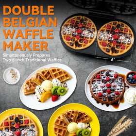 Baker's Friend waffle maker nonstick plates inside for effortless waffle release.