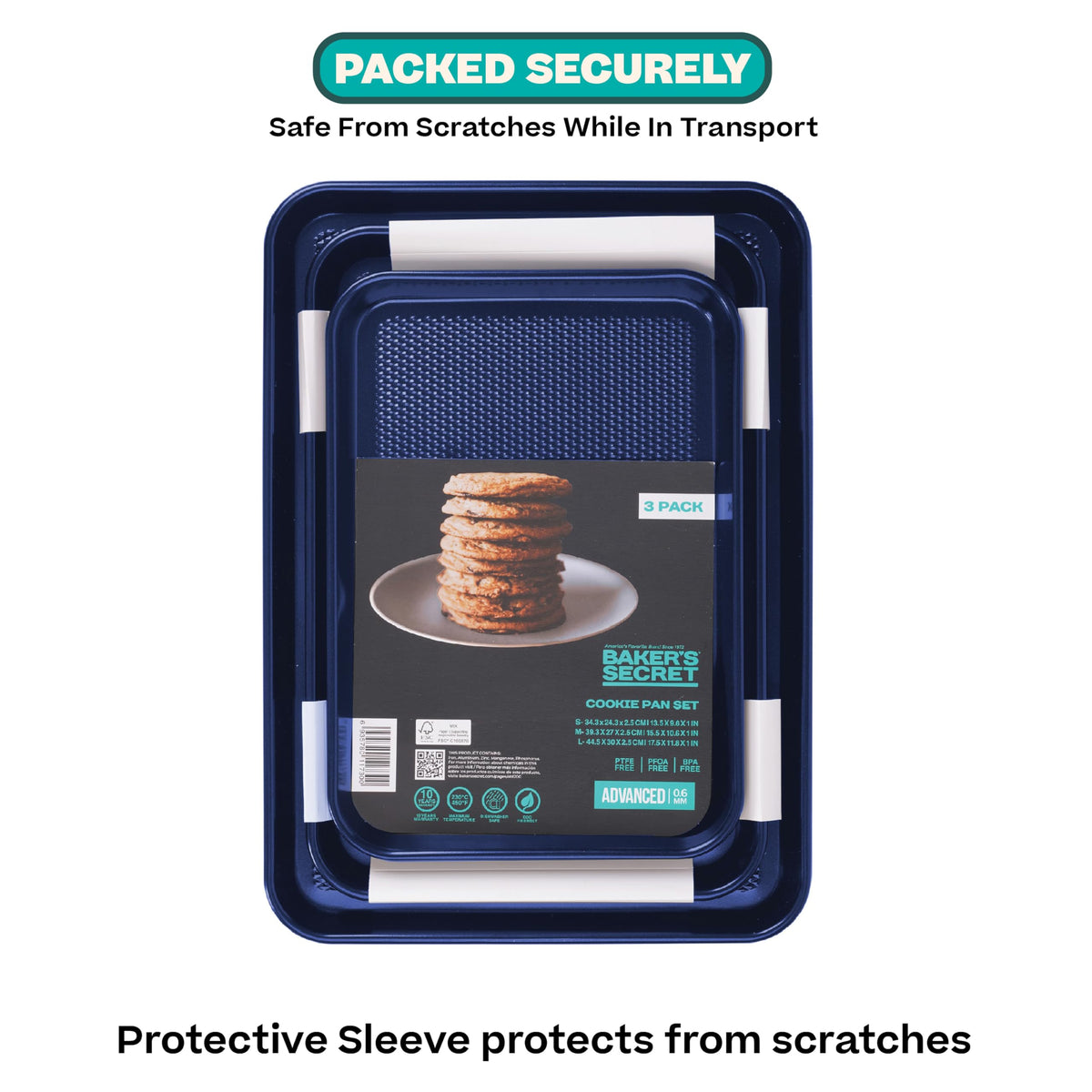 Baker's Secret 0.6mm carbon steel sheet resists warping