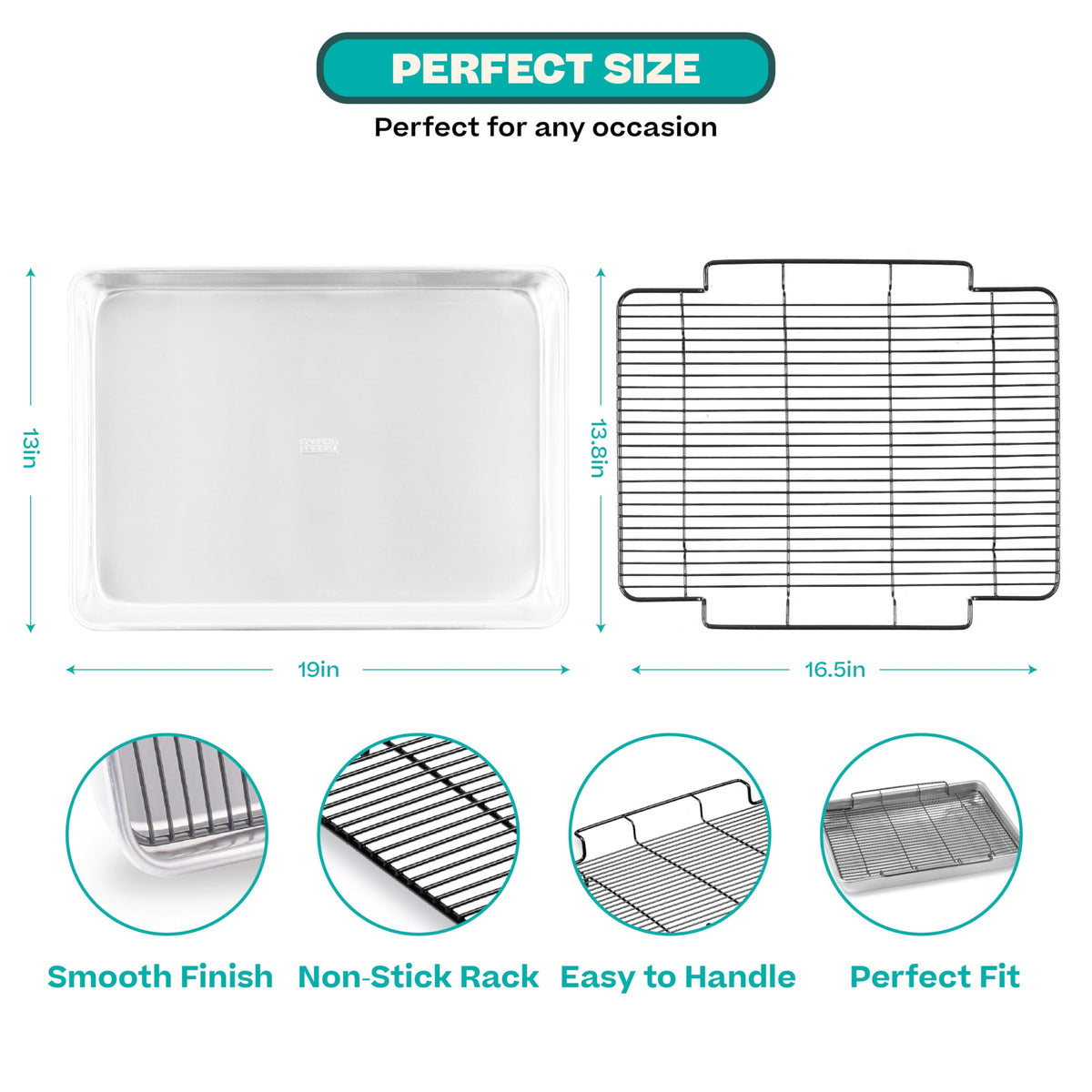 Baker's Secret large 17.7x13-inch roasting pan ideal for turkey