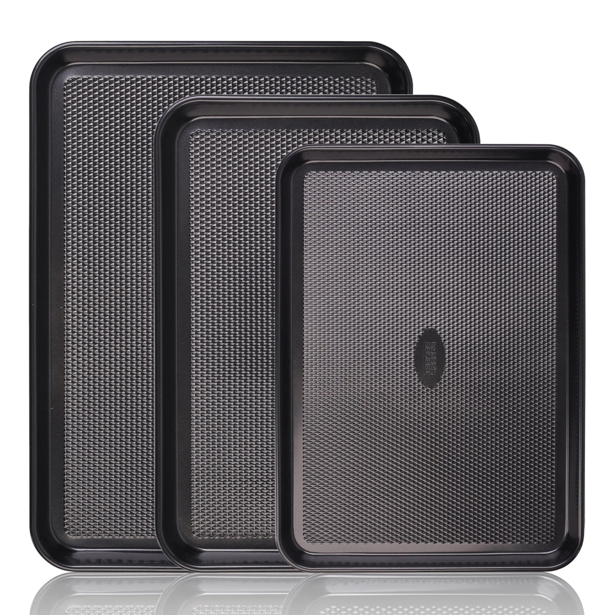 Baker's Secret quarter-sheet tray showing sturdy construction for even baking