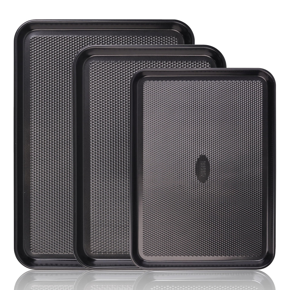 Baker's Secret quarter-sheet tray showing sturdy construction for even baking