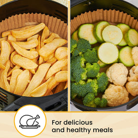 Baker's Signature oven and microwave-safe liners for versatile baking and reheating.