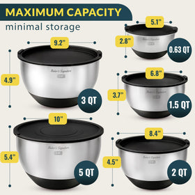 Baker's Signature lids provide airtight storage for fridge freshness.