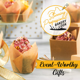 Baker's Signature natural parchment cups help cupcakes bake evenly