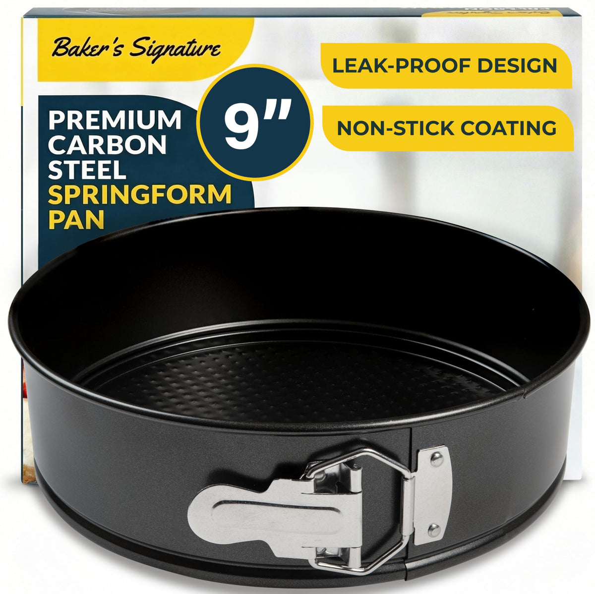 Baker's Signature cheesecake pan with removable bottom for easy release and clean results.