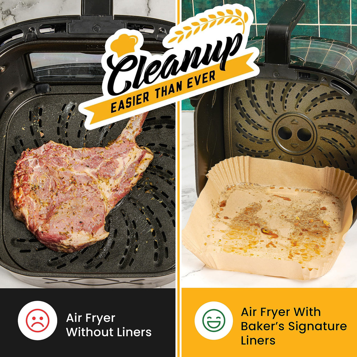 Baker's Signature disposable parchment liner keeps baskets grease-free during baking