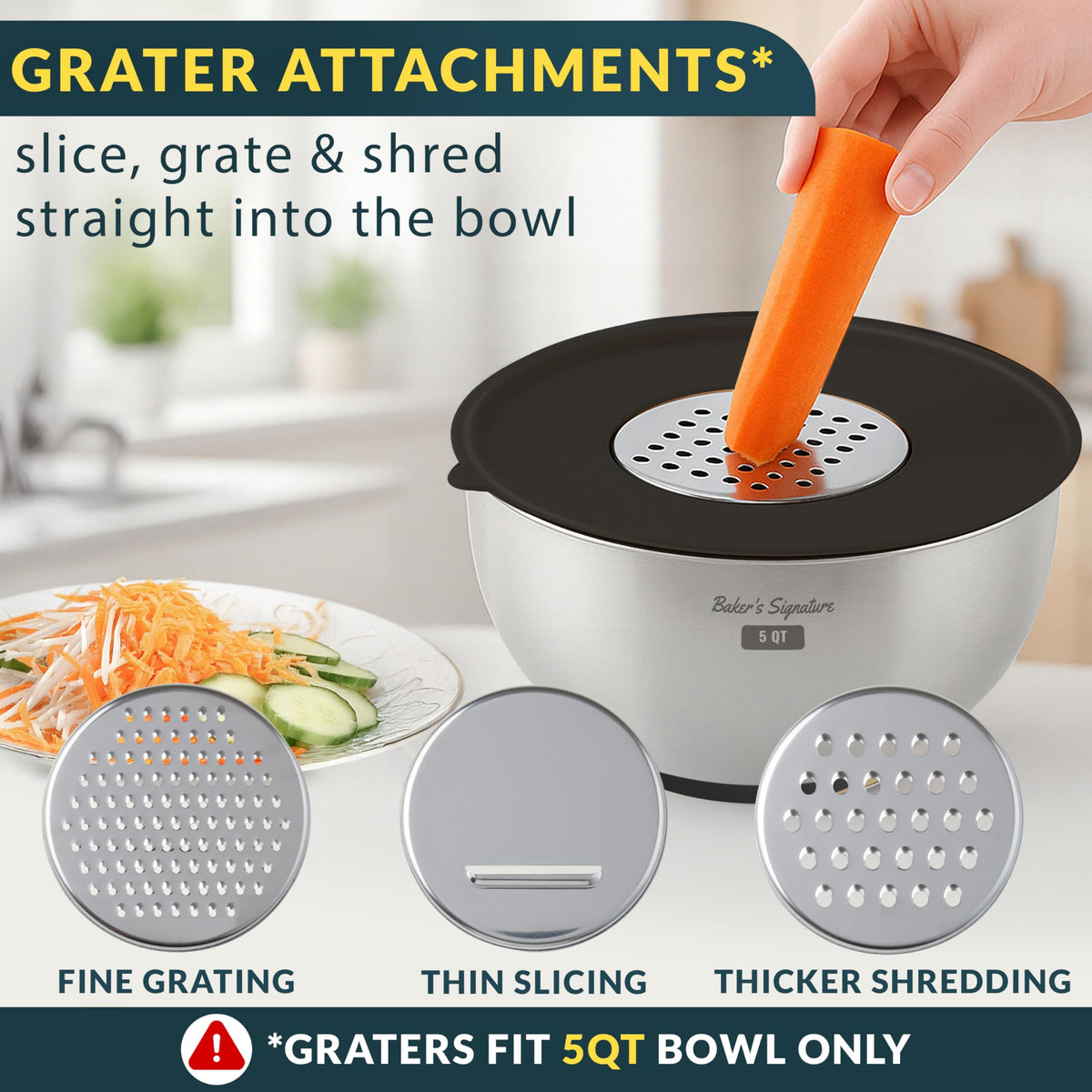 Baker's Signature durable, lightweight stainless steel for easy handling.