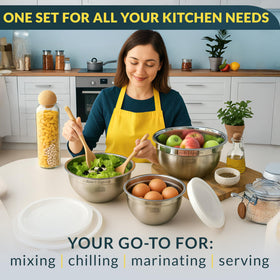 Baker's Signature bowls feature smooth rolled edges for comfortable handling.