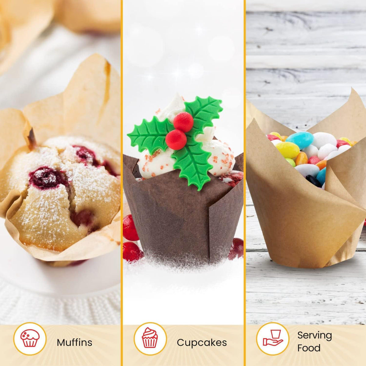 Elegant liners suitable for weddings and parties for refined desserts
