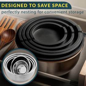 Baker's Signature nesting design saves cupboard space.
