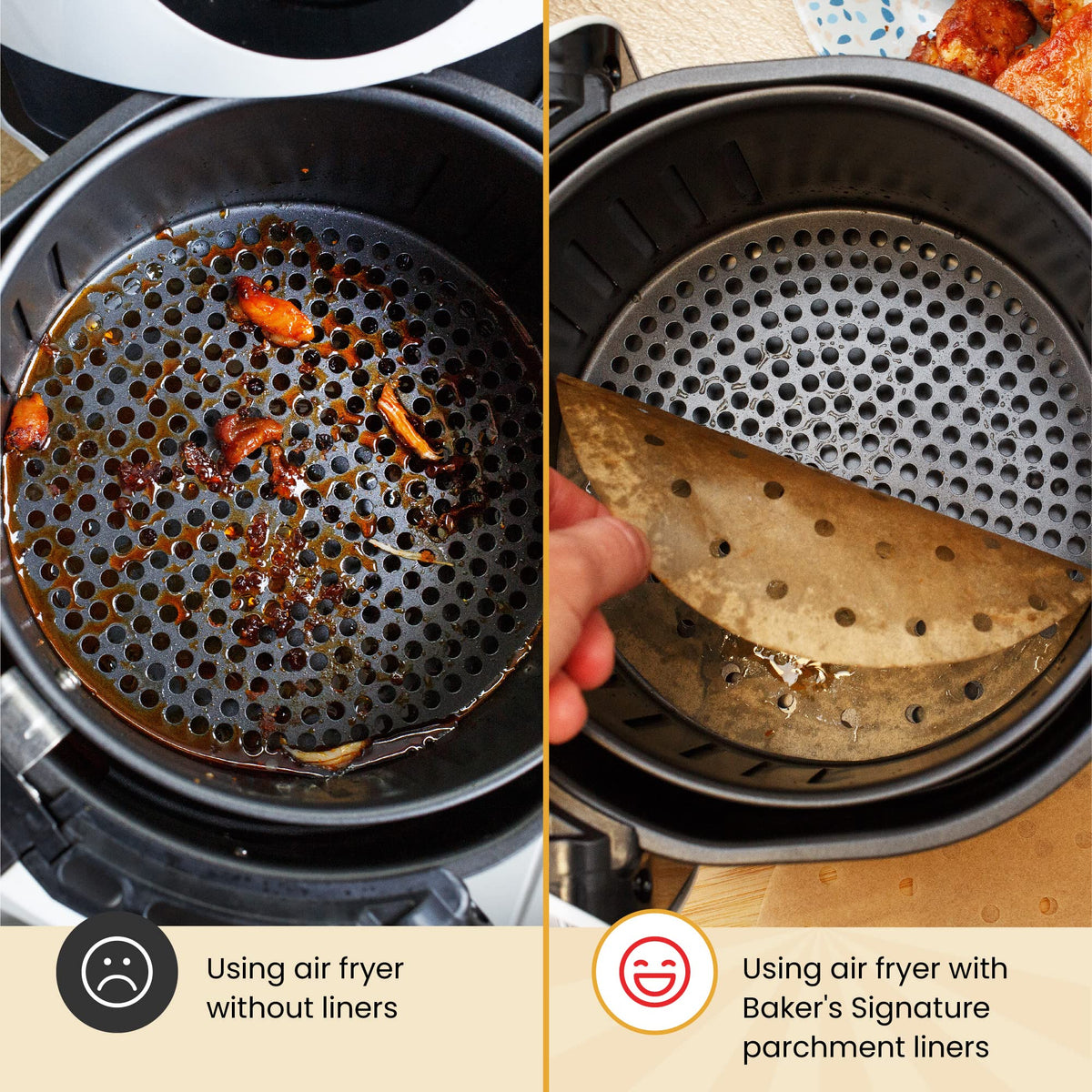 Baker's Signature perforated parchment preserves food quality while simplifying cleanup.