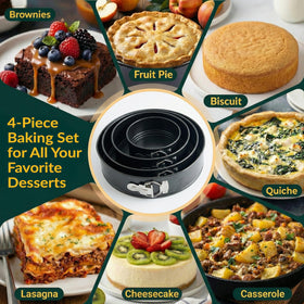 Baker's Signature versatile set for cheesecakes, tarts, and layered desserts