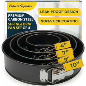 Baker's Signature springform pan set with removable bottoms for cheesecake release