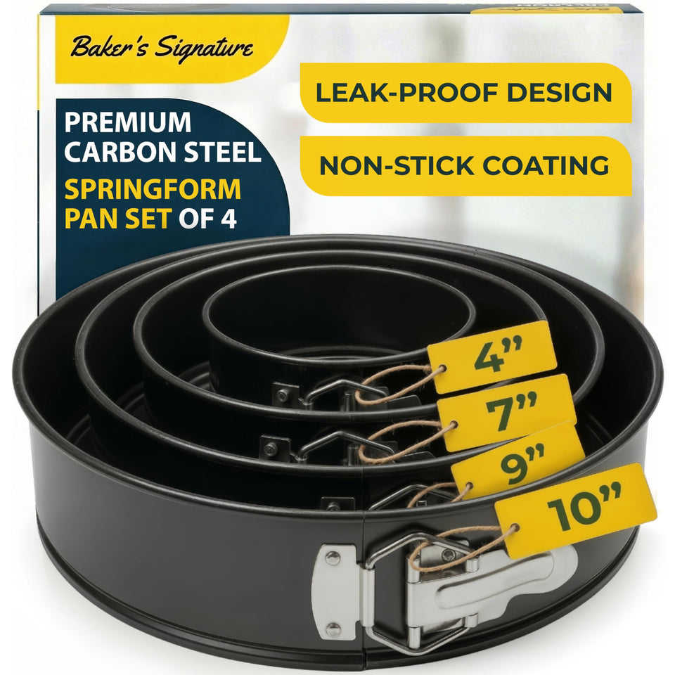Baker's Signature springform pan set with removable bottoms for cheesecake release