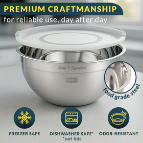 Baker's Signature 5 qt nesting bowls with lid for big batches and storage.