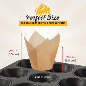 Baker's Signature tulip liners sturdy construction for reliable baking