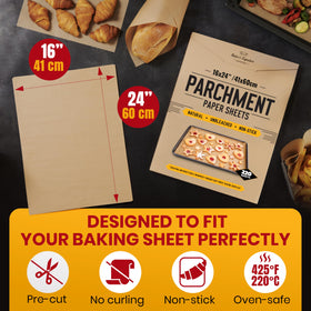 Baker's Signature unbleached parchment 16x24 highlighting natural wood pulp.