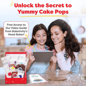 Baketivity decorating supplies assortment—creative cake pop finishes.