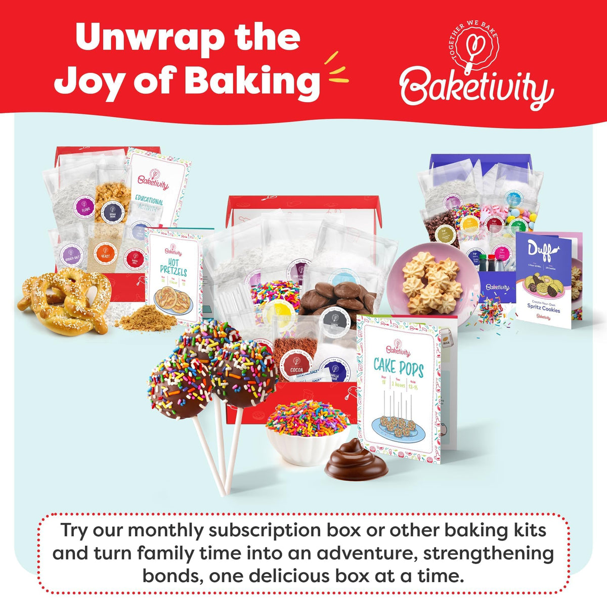 Baketivity family baking gift set—memorable activity for kids and parents.