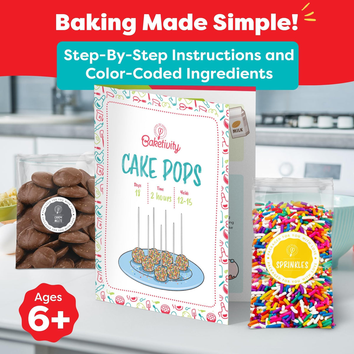 Baketivity premeasured dry ingredients jar—consistent results for kids.