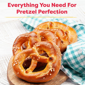 Baketivity pretzel kit ingredients pouch shows pre-measured components for easy kid-friendly prep.