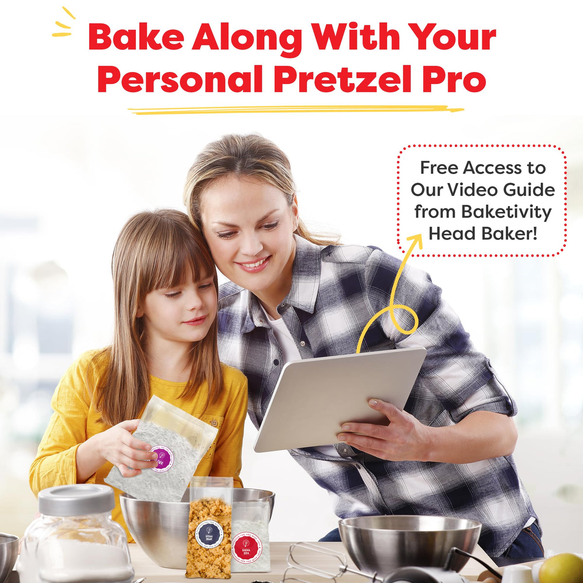 Baketivity pretzel kit shopping list supports easy wet-ingredient prep.