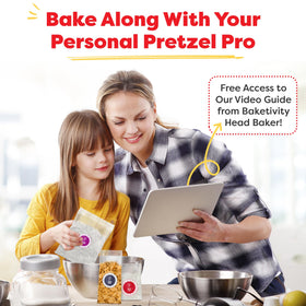 Baketivity pretzel kit shopping list supports easy wet-ingredient prep.