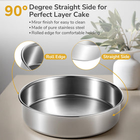 Bakeway leak-proof round pan suggests secure baking of layered desserts