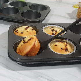 Bakexcel jumbo muffin pan carbon steel construction offers durable performance cup after cup.