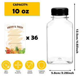 BAKHUK 36-pack clear bottles ideal for bulk prep and easy organization
