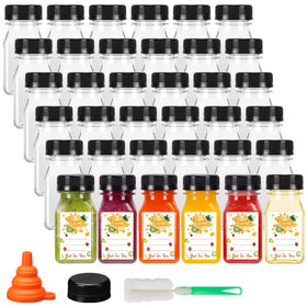 BAKHUK 36-pack 4oz bottles with caps in clear plastic for easy beverage samples.