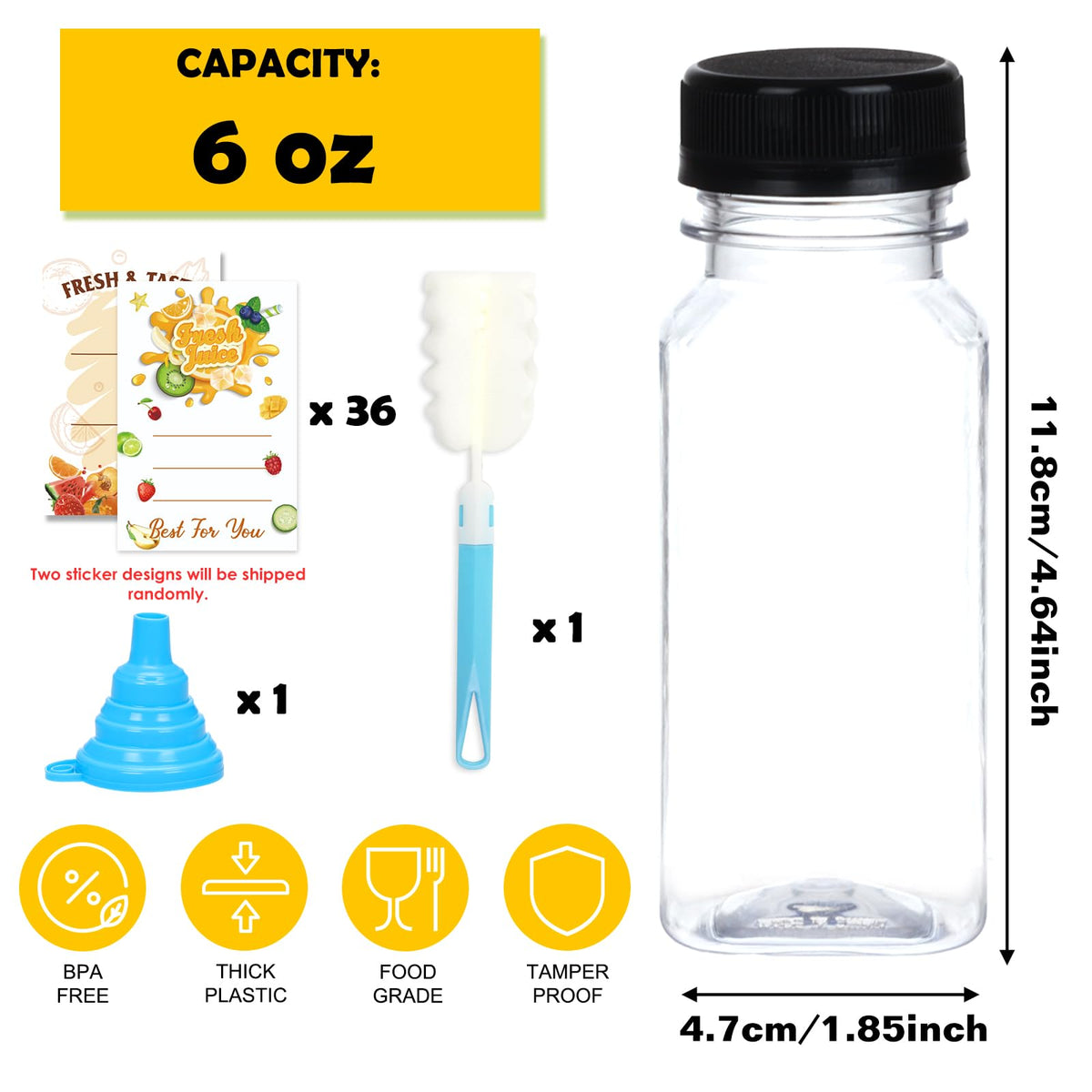 BAKHUK cleaning brush included for quick bottle cleaning.