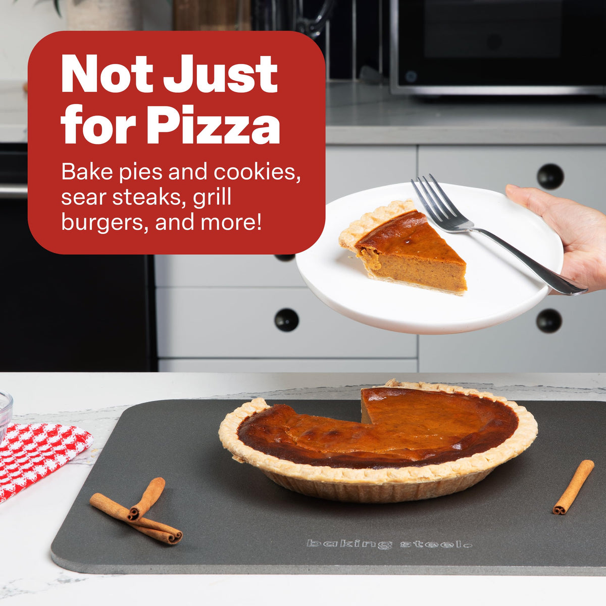 Baking Steel 14x16 size fits standard ovens for home pizza projects.