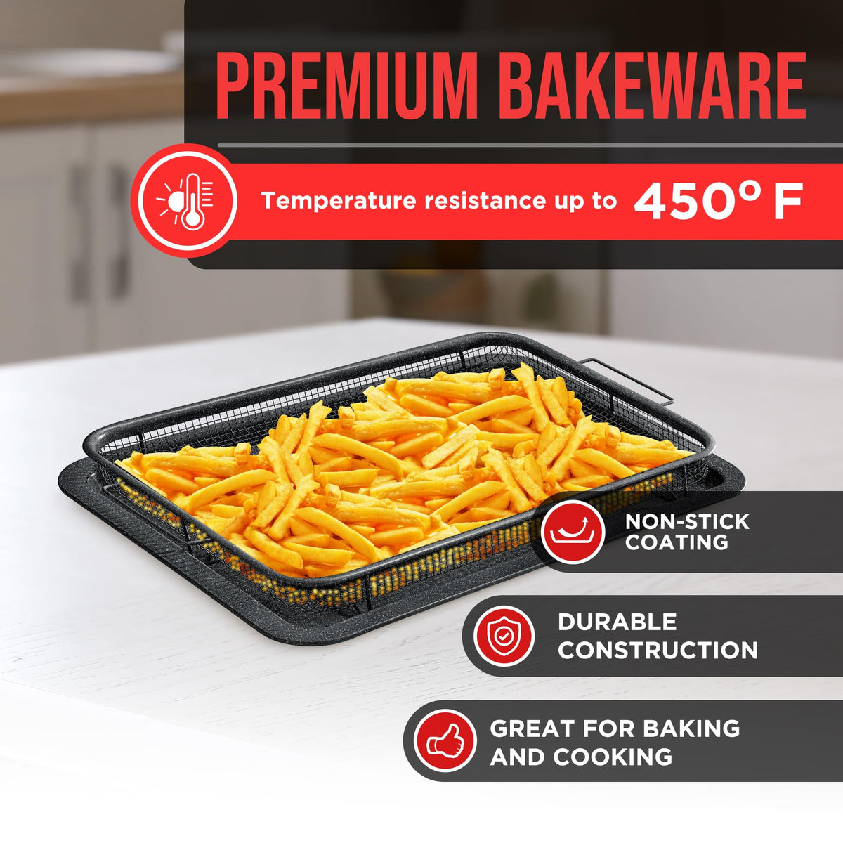 Bakken-Swiss Crisper Tray dishwasher-safe for quick cleanup after baking.