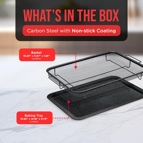 Bakken-Swiss Crisper Tray interior features even browning with stone coating.