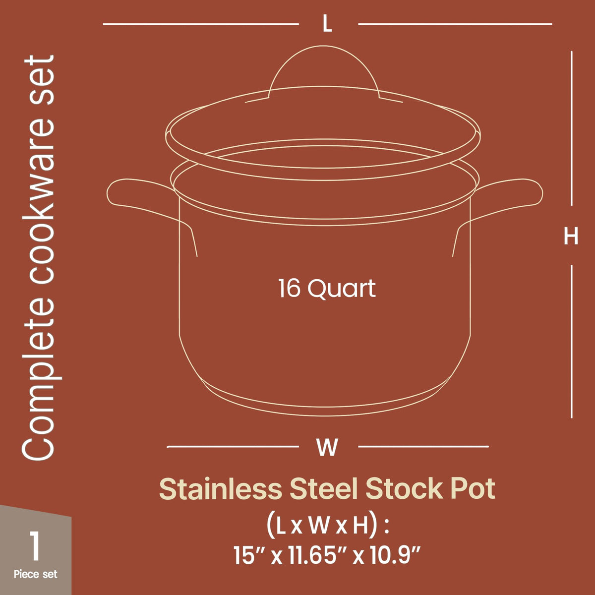 Bakken-Swiss stainless stockpot glass lid view shows heat retention