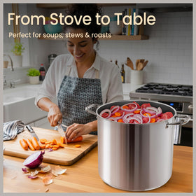 Bakken-Swiss riveted handles provide secure grip during pouring