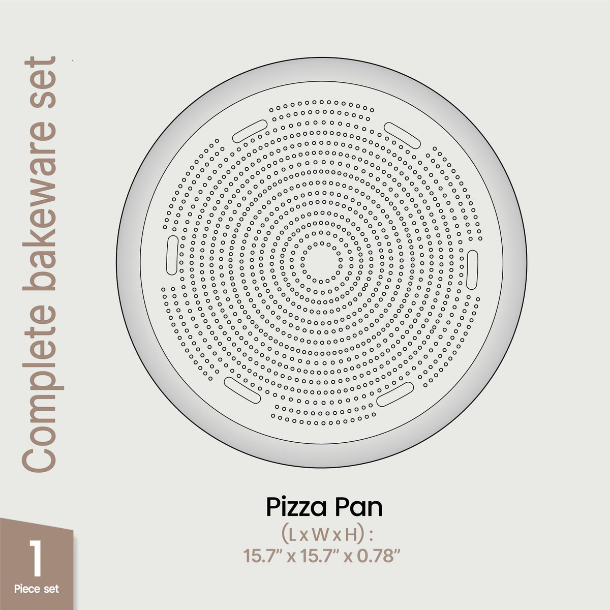 BAKKENMASTER 16-inch perforated base promotes airflow for crisper crusts