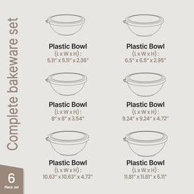 Bakken Master six prep bowls ready for meal prepping and portioning